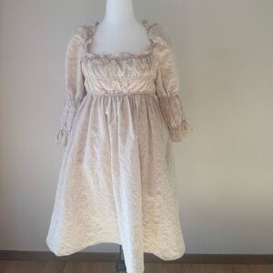 Storia Cream Dress with Puff Sleeves